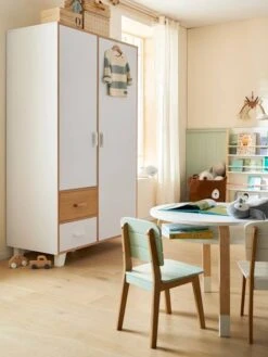 Armoire 2 Portes + 2 Tiroirs LIGNE HOPLA Blanc - Vertbaudet -Petit Monde Promos Boutique armoire 2 portes 2 tiroirs ligne hopla 3