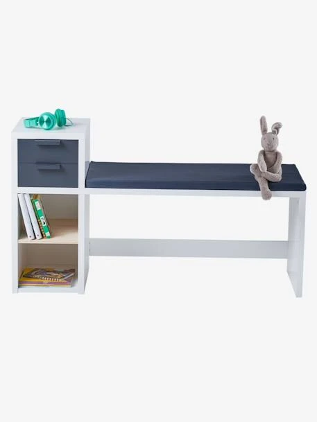 Banc De Lecture + Rangement LIGNE REGLISSE Blanc/gris Foncé - Vertbaudet 4 Banc De Lecture + Rangement LIGNE REGLISSE Blanc/gris Foncé - Vertbaudet – Image 4