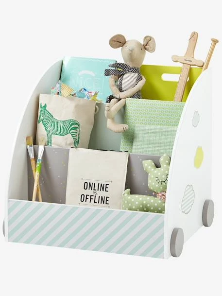 Bibliothèque à Roulettes Pic-nic Blanc - Vertbaudet 1 Bibliothèque à Roulettes Pic-nic Blanc - Vertbaudet