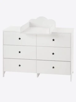 Commode 6 Tiroirs LIGNE SIRIUS Blanc Clair Uni - Vertbaudet -Petit Monde Promos Boutique commode 6 tiroirs ligne sirius 2