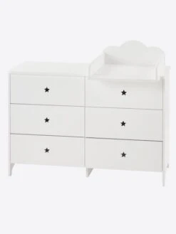 Commode 6 Tiroirs LIGNE SIRIUS Blanc Clair Uni - Vertbaudet -Petit Monde Promos Boutique commode 6 tiroirs ligne sirius 4