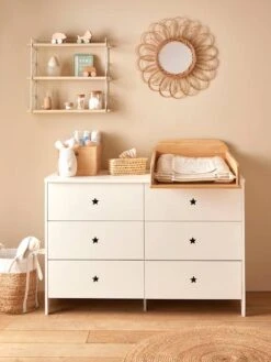 Commode 6 Tiroirs LIGNE SIRIUS Blanc Clair Uni - Vertbaudet -Petit Monde Promos Boutique commode 6 tiroirs ligne sirius 5