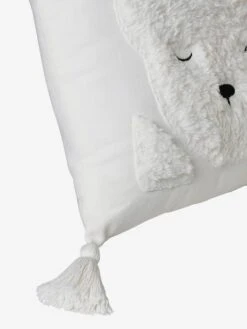 Coussin Avec Applications Sherpa Ours Berbère Ecru - Vertbaudet -Petit Monde Promos Boutique coussin avec applications sherpa ours berbere 2