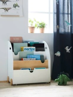 Etagère Pour Livres à Roulettes LIGNE SCHOOL Rose - Vertbaudet -Petit Monde Promos Boutique etagere pour livres a roulettes ligne school 3