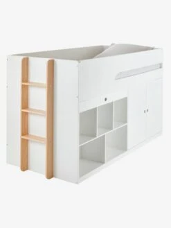 Lit Mi Hauteur Avec Bureau Coulissable Combiné CAMELEO Blanc Mate - Vertbaudet -Petit Monde Promos Boutique lit mi hauteur avec bureau coulissable combine cameleo 4