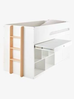 Lit Mi Hauteur Avec Bureau Coulissable Combiné CAMELEO Blanc Mate - Vertbaudet -Petit Monde Promos Boutique lit mi hauteur avec bureau coulissable combine cameleo 5
