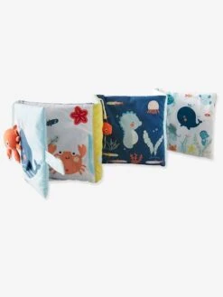 Livre D'éveil Accordéon Eau Salée Bleu - Vertbaudet -Petit Monde Promos Boutique livre deveil accordeon eau salee 3