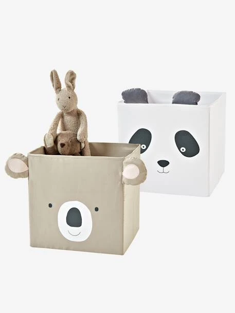 Lot De 2 Bacs En Tissu Panda Koala Beige - Vertbaudet 1 Lot De 2 Bacs En Tissu Panda Koala Beige - Vertbaudet