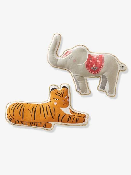 Lot De 2 Coussins Animaux EDEN INDIA Multicolore - Vertbaudet 1 Lot De 2 Coussins Animaux EDEN INDIA Multicolore - Vertbaudet