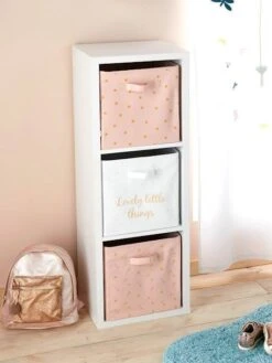 Lot De 3 Bacs De Rangement Lovely Rose Poudré Imprimé - Vertbaudet -Petit Monde Promos Boutique lot de 3 bacs de rangement lovely 4