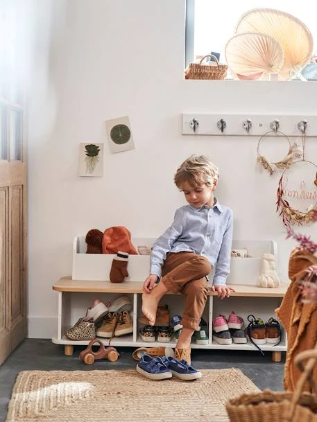 Meuble à Chaussures LIGNE PTILOU Blanc/bois - Vertbaudet 4 Meuble à Chaussures LIGNE PTILOU Blanc/bois - Vertbaudet – Image 4