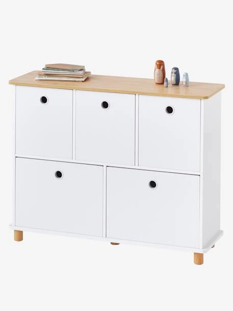 Meuble De Rangement 5 Bacs LIGNE PTILOU Blanc/bois - Vertbaudet 1 Meuble De Rangement 5 Bacs LIGNE PTILOU Blanc/bois - Vertbaudet