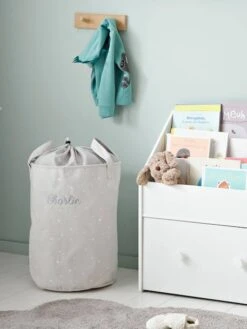Panier à Linge Personnalisable Gris - Vertbaudet -Petit Monde Promos Boutique panier a linge personnalisable 2