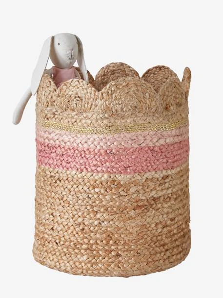 Panier En Jute Festonné Fiore Osier/rose - Vertbaudet 1 Panier En Jute Festonné Fiore Osier/rose - Vertbaudet