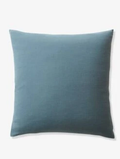 Parure Enfant Bicolore Housse De Couette + Taie D'oreiller En Gaze De Coton Bleu - Vertbaudet -Petit Monde Promos Boutique parure enfant bicolore housse de couette taie doreiller en gaze de coton 3