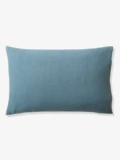 Parure Enfant Bicolore Housse De Couette + Taie D'oreiller En Gaze De Coton Bleu - Vertbaudet -Petit Monde Promos Boutique parure enfant bicolore housse de couette taie doreiller en gaze de coton 4