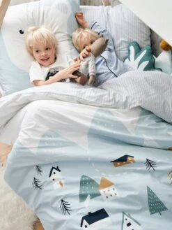 Parure Enfant Housse De Couette + Taie D'oreiller ALPIN Bleu - Vertbaudet -Petit Monde Promos Boutique parure enfant housse de couette taie doreiller alpin 4