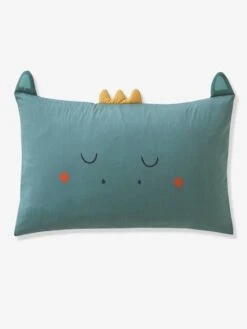 Parure Housse De Couette + Taie D'oreiller BIO* DRAGON Vert / écru - Vertbaudet -Petit Monde Promos Boutique parure housse de couette taie doreiller bio dragon 2