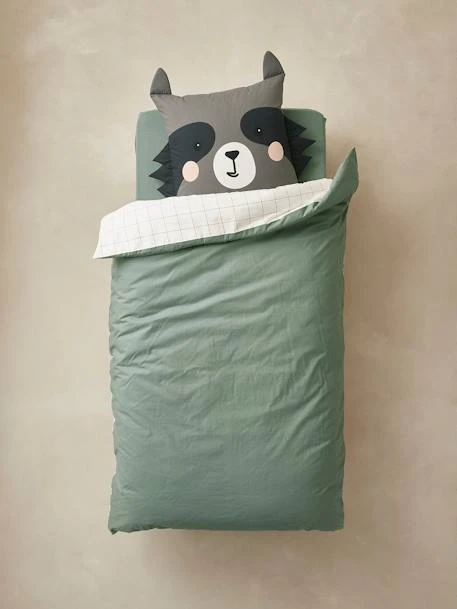 Parure Housse De Couette + Taie D'oreiller Enfant En Coton Bio* FOREST BAND écru / Multicolore - Vertbaudet 5 Parure Housse De Couette + Taie D'oreiller Enfant En Coton Bio* FOREST BAND écru / Multicolore - Vertbaudet – Image 5