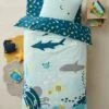Parure Housse De Couette + Taie D'oreiller Enfant FONDS MARINS Bleu - Vertbaudet