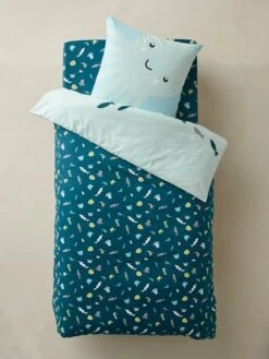 Parure Housse De Couette + Taie D'oreiller Enfant FONDS MARINS Bleu - Vertbaudet -Petit Monde Promos Boutique parure housse de couette taie doreiller enfant fonds marins 3