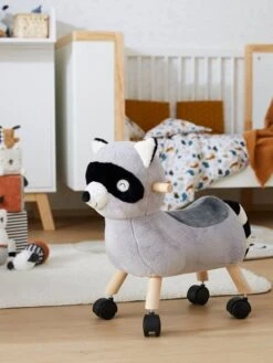 Raton Laveur Masqué à Roulettes En Peluche Et Bois FSC® Multicolore - Vertbaudet -Petit Monde Promos Boutique raton laveur masque a roulettes en peluche et bois fsc 2