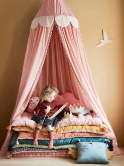 Rideau Ciel De Lit PRINCESSE NATURE Rose - Vertbaudet -Petit Monde Promos Boutique rideau ciel de lit princesse nature 5