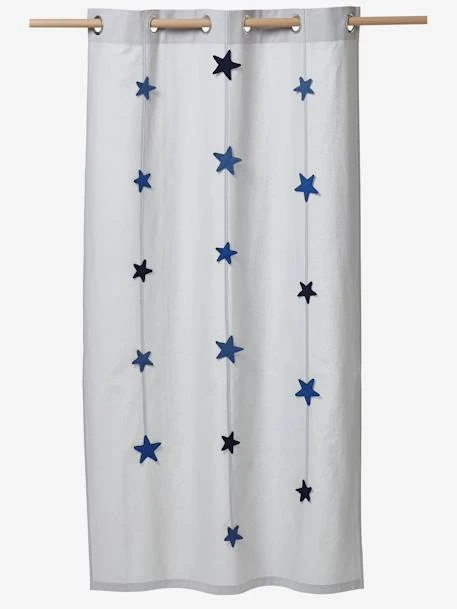 Rideau Tamisant Baroudeur Gris / étoiles - Vertbaudet 2 Rideau Tamisant Baroudeur Gris / étoiles - Vertbaudet – Image 2
