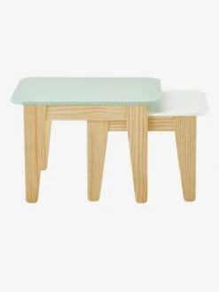 Tables Gigognes Gris Vert/bois + Blanc/bois - Vertbaudet 9 Tables Gigognes Gris Vert/bois + Blanc/bois - Vertbaudet -Petit Monde Promos Boutique tables gigognes 3