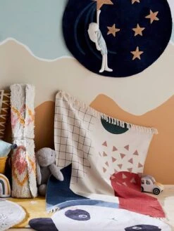 Tapis Arty Bleu / Multicolore - Vertbaudet -Petit Monde Promos Boutique tapis arty 3