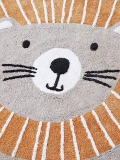 Tapis Rond Lavable Lion Gris / Orange - Vertbaudet -Petit Monde Promos Boutique tapis rond lavable lion 3